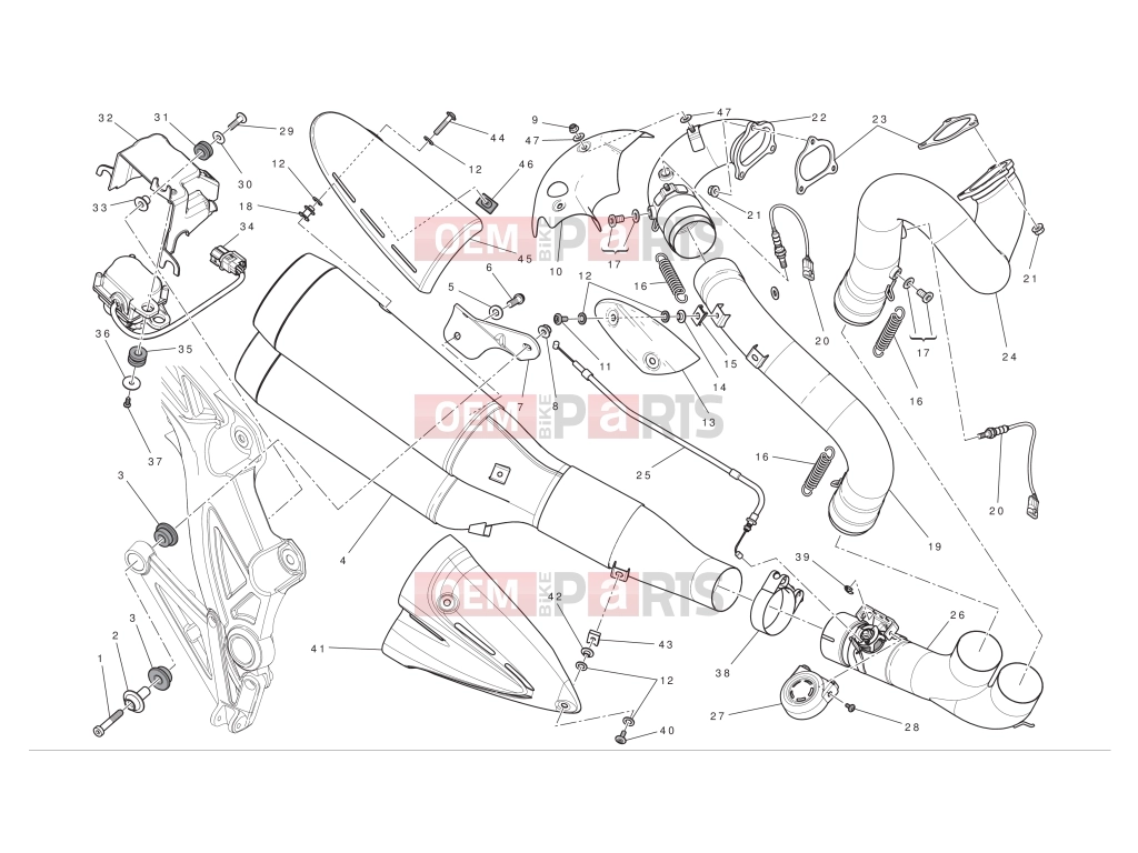 DUCATI 2012 Diavel AMG Exhaust system