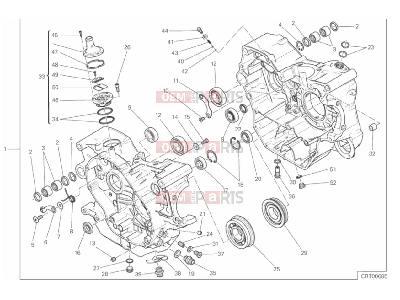 DUCATI 2018 Scrambler Full Throttle COMPLETE HALF-CRANKCASES PAIR