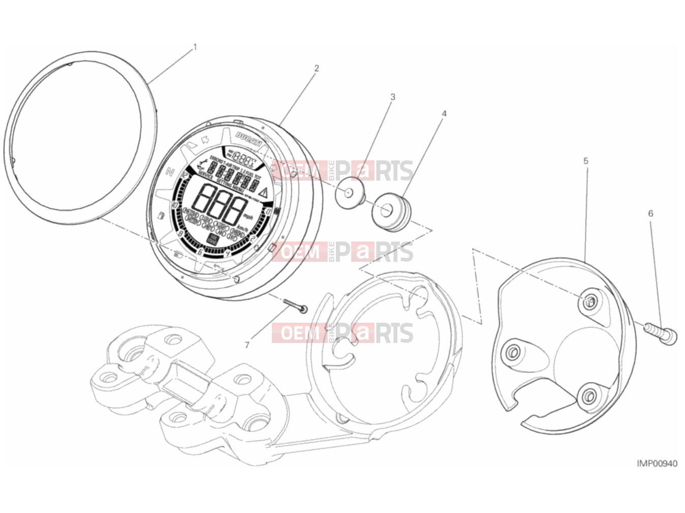 DUCATI 2018 Scrambler Desert Sled INSTRUMENT PANEL