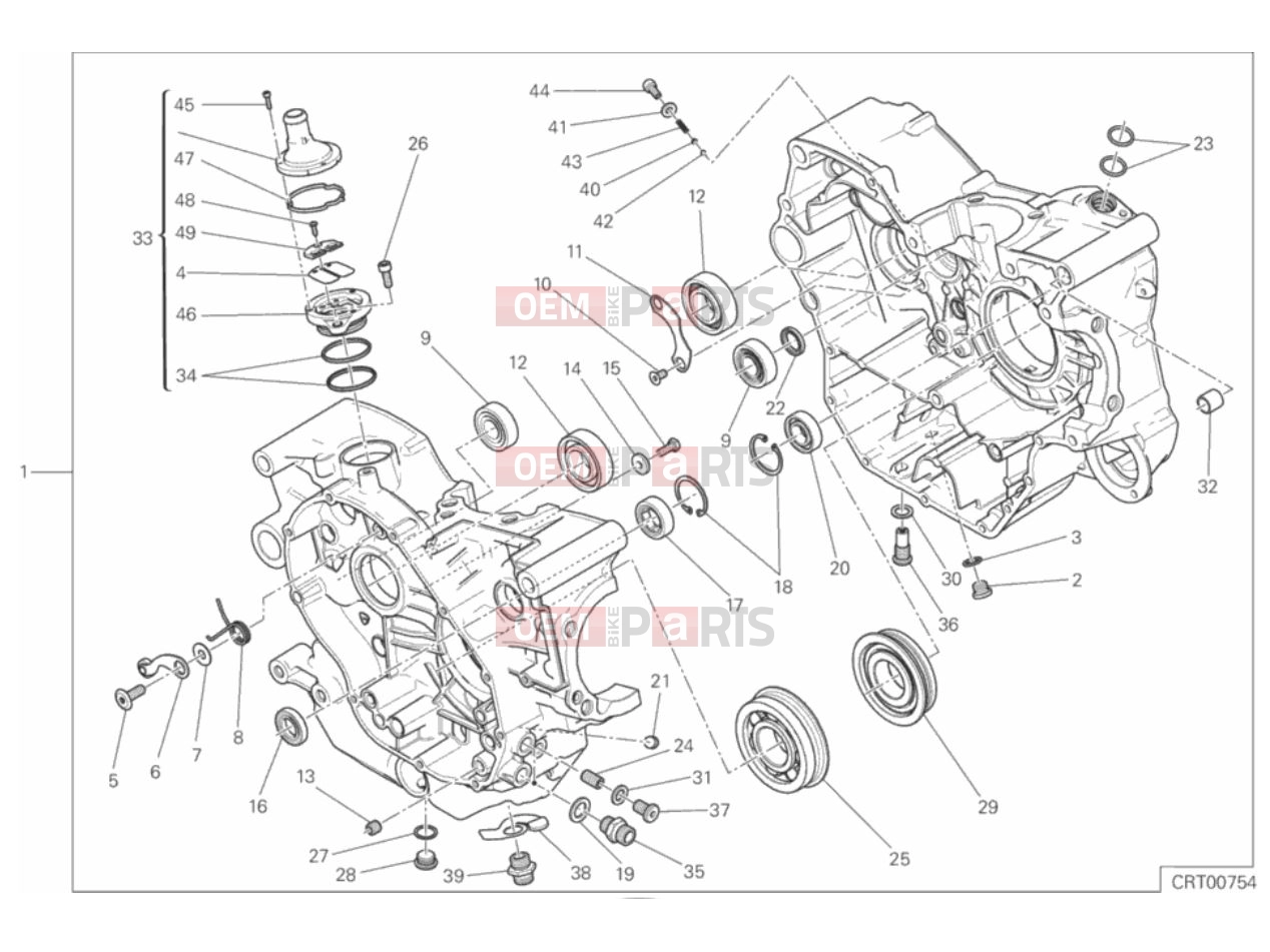 DUCATI 2018 Scrambler Desert Sled COMPLETE HALF-CRANKCASES PAIR