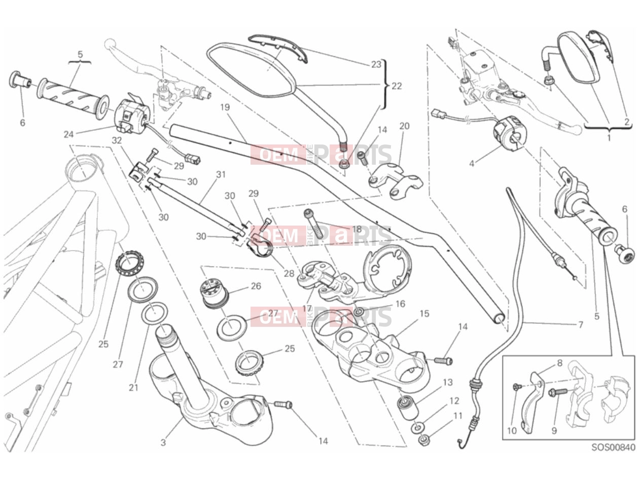 DUCATI 2018 Scrambler Desert Sled HANDLEBAR AND CONTROLS
