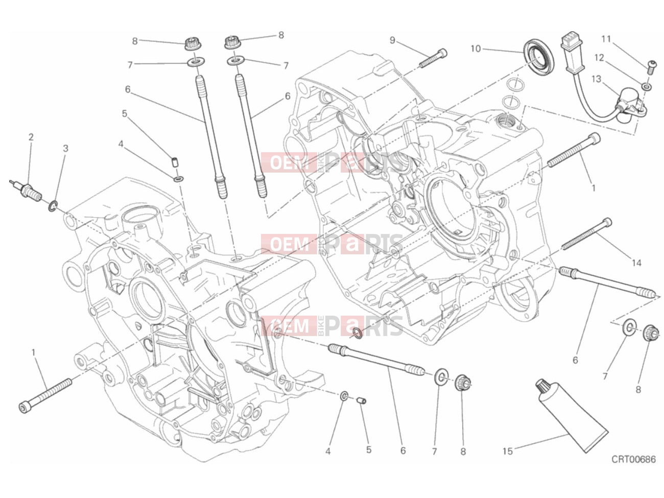 DUCATI 2018 Scrambler Classic HALF-CRANKCASES PAIR