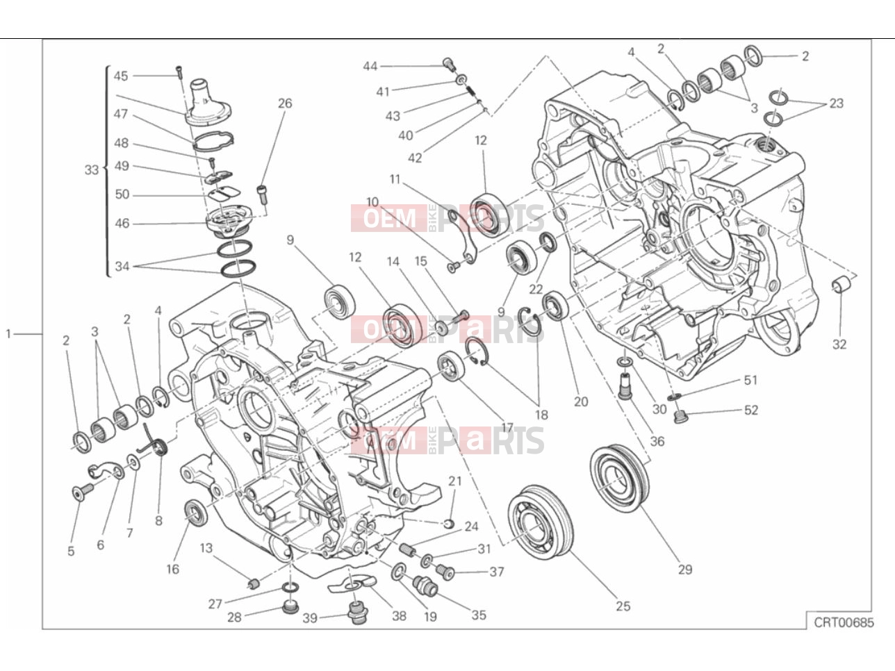 DUCATI 2018 Scrambler Classic COMPLETE HALF-CRANKCASES PAIR