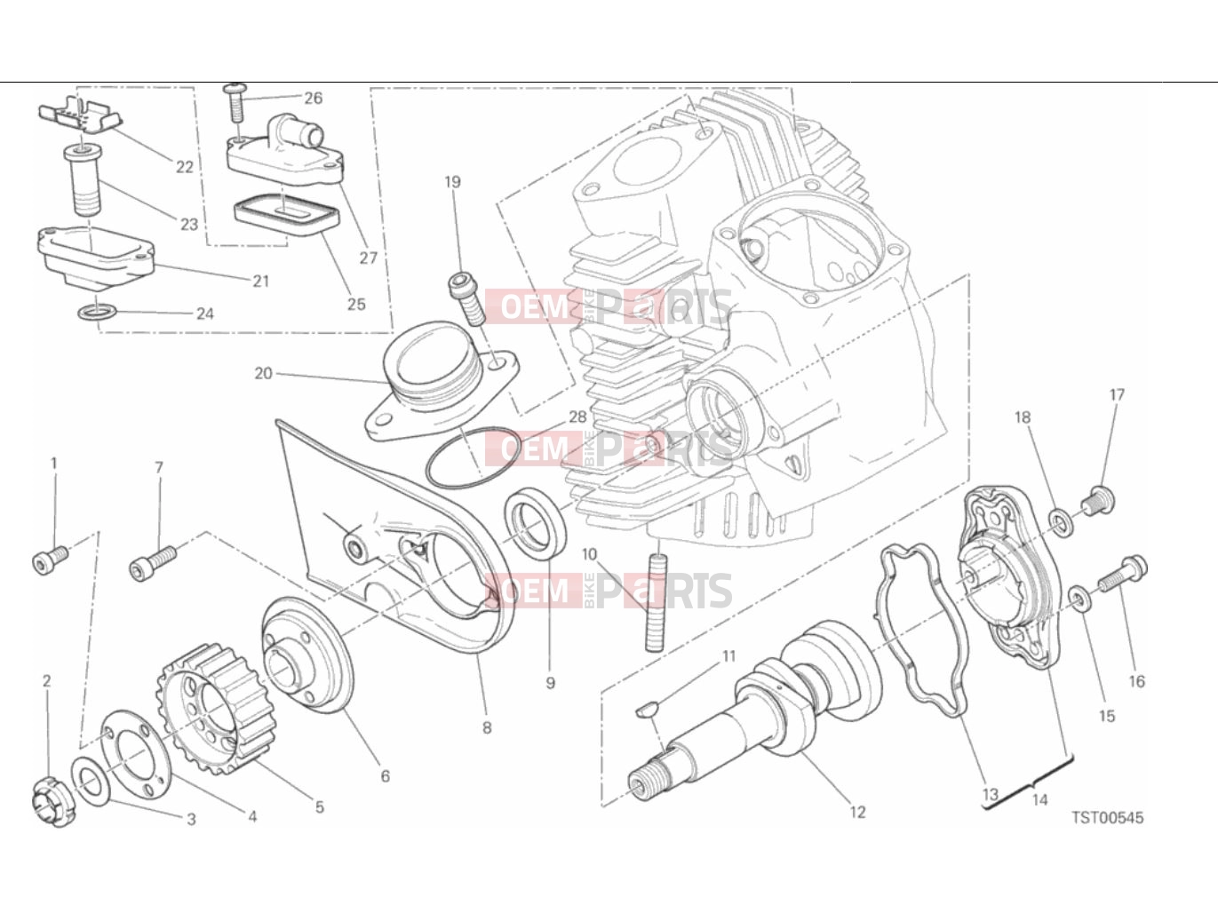 DUCATI 2017 Scrambler Cafe Racer HORIZONTAL HEAD - DISTRIBUTION