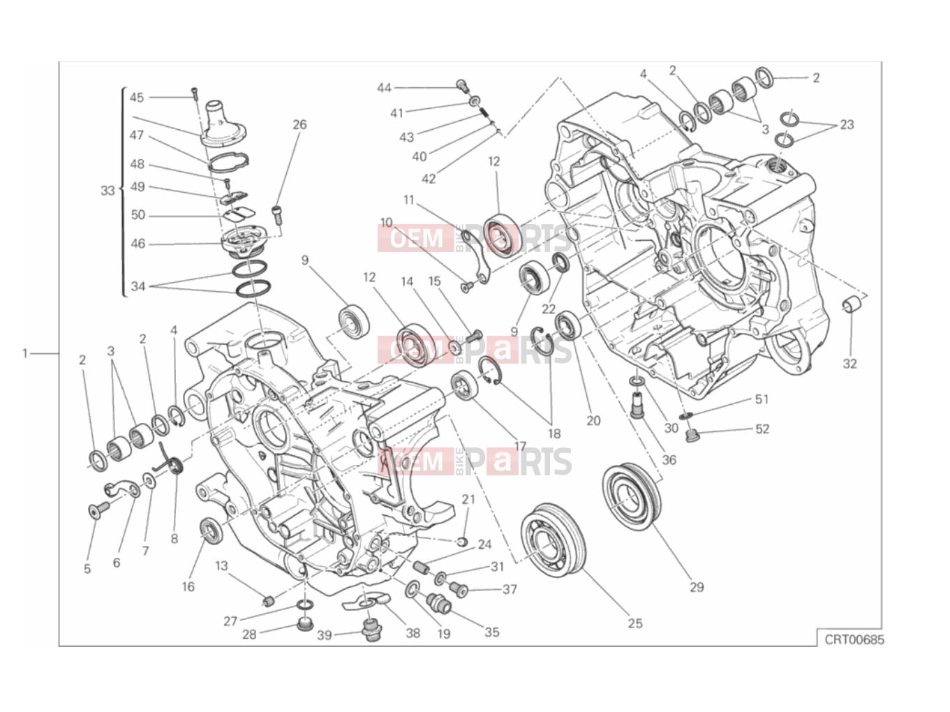 DUCATI 2017 Scrambler Cafe Racer COMPLETE HALF-CRANKCASES PAIR