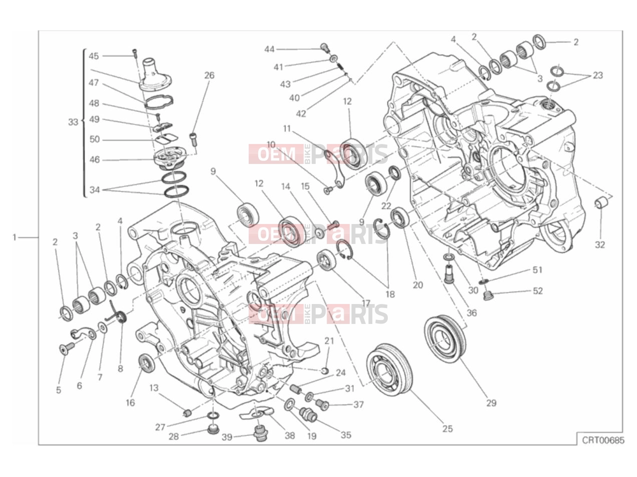 DUCATI 2018 Scrambler Icon COMPLETE HALF-CRANKCASES PAIR