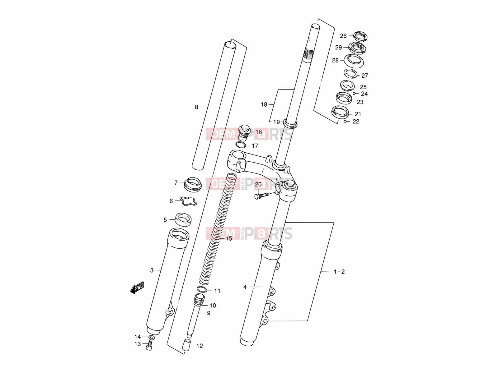 SUZUKI AN150 T (1996) 43 - FRONT FORK