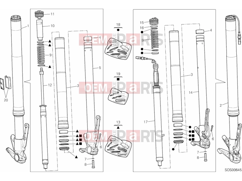 DUCATI 2017 Multistrada 1200 S Touring FRONT FORK