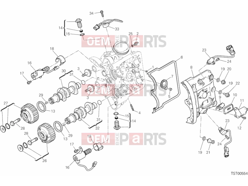 DUCATI 2017 Multistrada 1200 S Touring HEAD HORIZONTAL - DISTRIBUTION