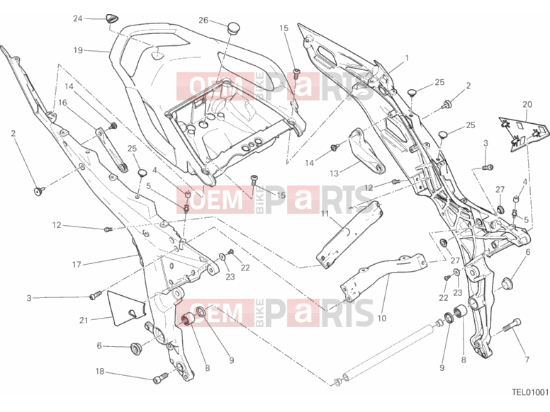 DUCATI 2017 Multistrada 1200 S Touring REAR FRAME COMP.