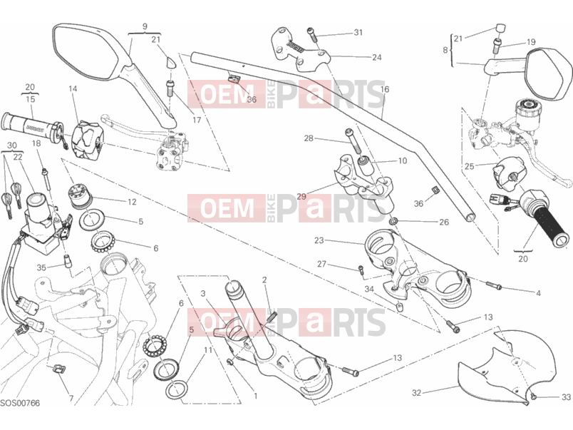 DUCATI 2017 Multistrada 1200 S Touring HANDLEBAR