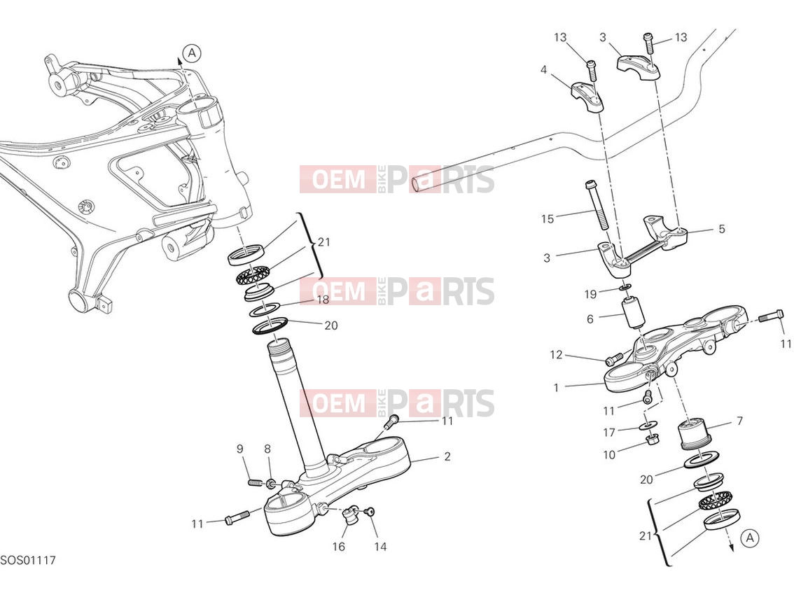 DUCATI 2022 Monster Steering Assembly
