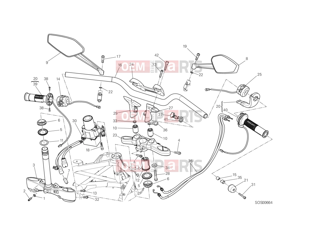DUCATI 2013 Diavel Strada HANDLEBAR