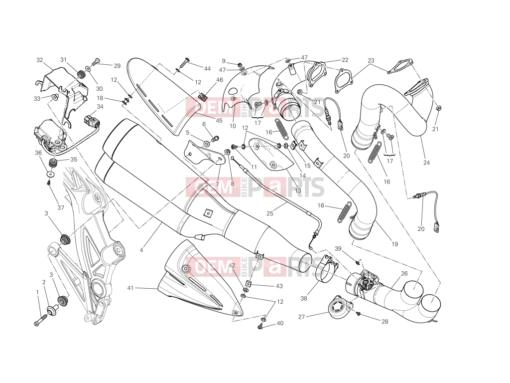 DUCATI 2013 Diavel Strada EXHAUST SYSTEM