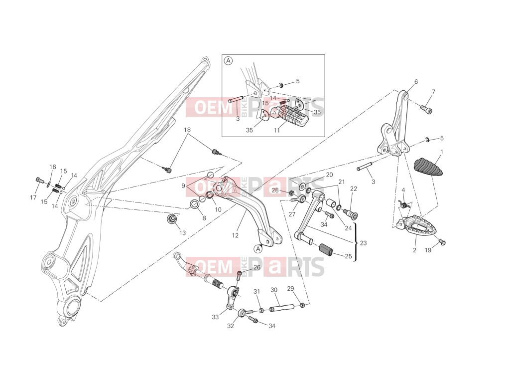 DUCATI 2013 Diavel Strada FOOTRESTS, LEFT