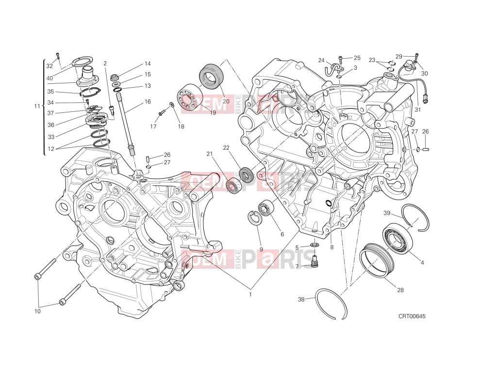 DUCATI 2014 Diavel HALF-CRANKCASES PAIR