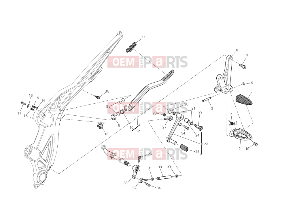 DUCATI 2014 Diavel FOOTRESTS, LEFT