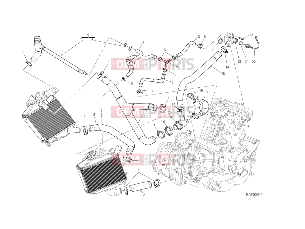 DUCATI 2014 Diavel COOLING CIRCUIT