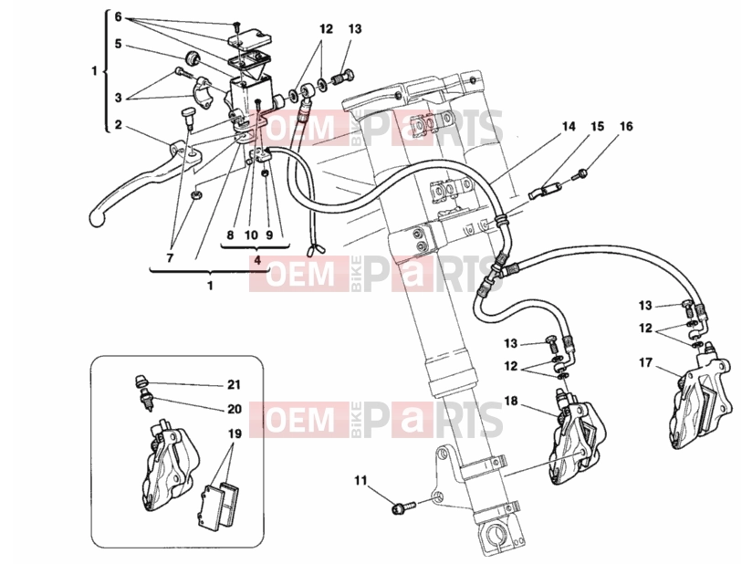 DUCATI 1998 Sporttouring ST2 FRONT BRAKE SYSTEM » BRAKING SYSTEM