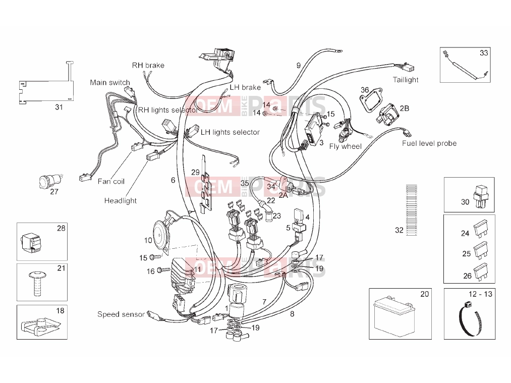 derbi Rambla 125-250 Tables » Electrical system