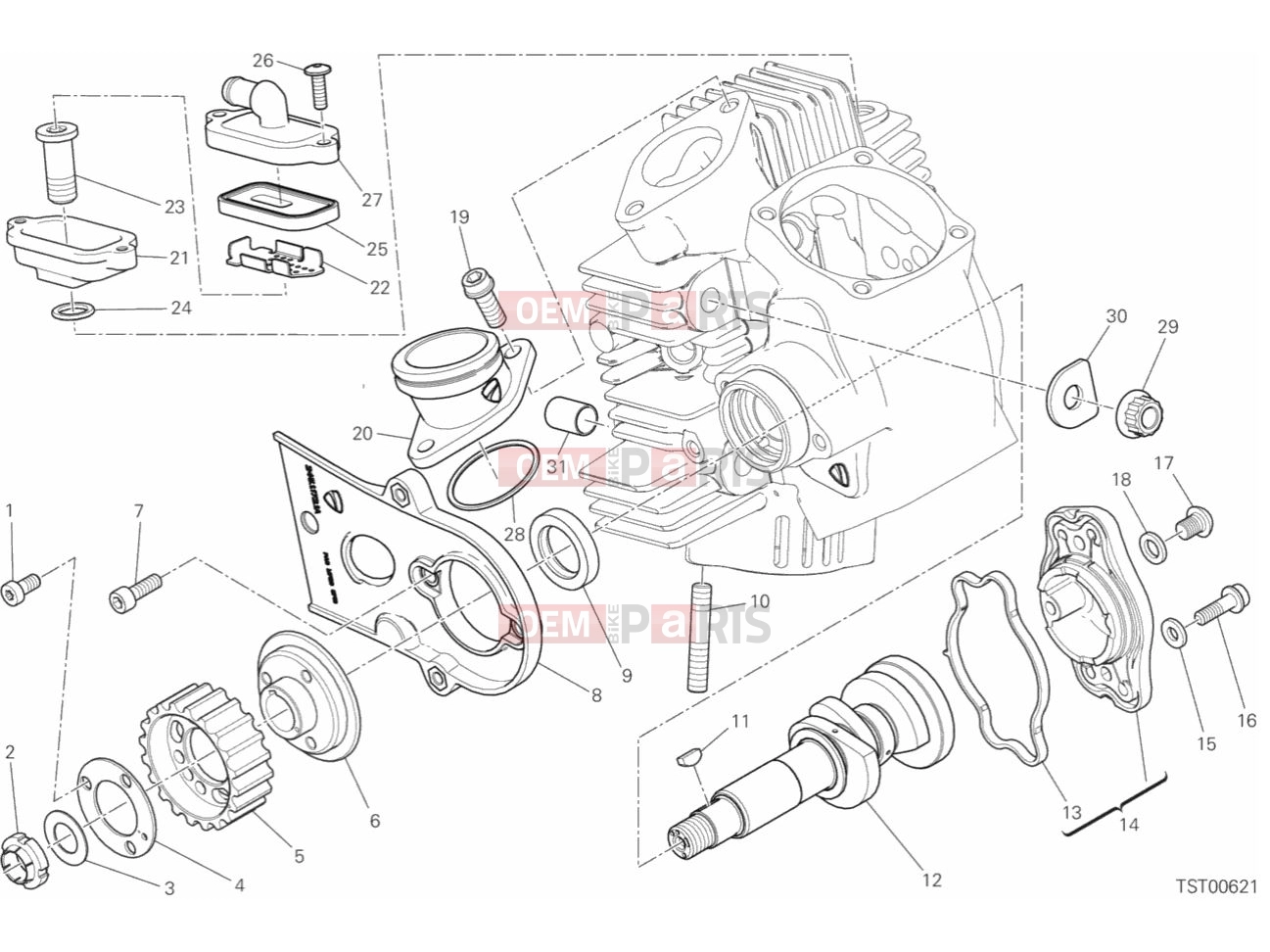 DUCATI 2019 Scrambler 1100 HORIZONTAL HEAD & TIMING SYSTEM