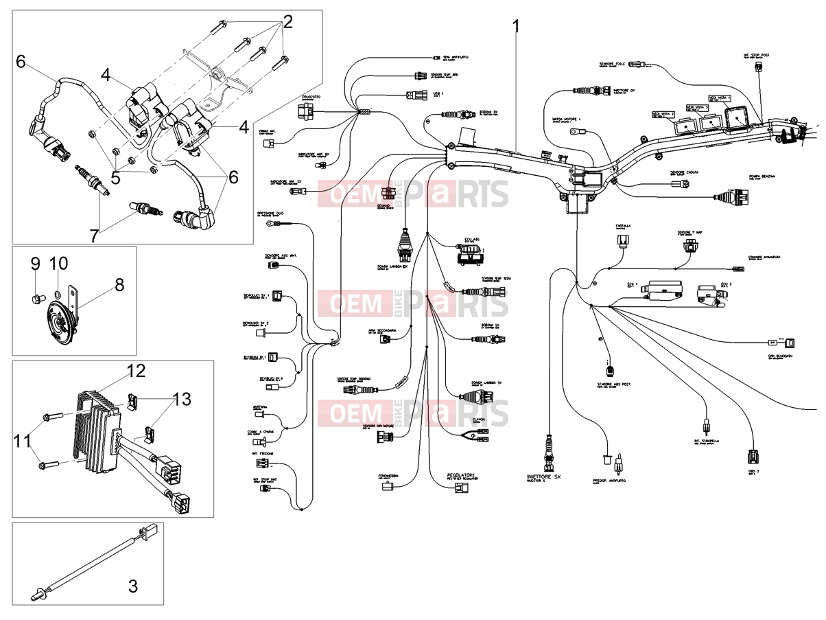 MOTOGUZZI V85 TT Travel E5+ (EU) Electrical systems » Front electrical system
