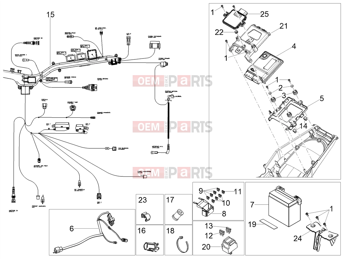 MOTOGUZZI V85 TT Travel E5+ (EU) Electrical systems » Rear electrical system