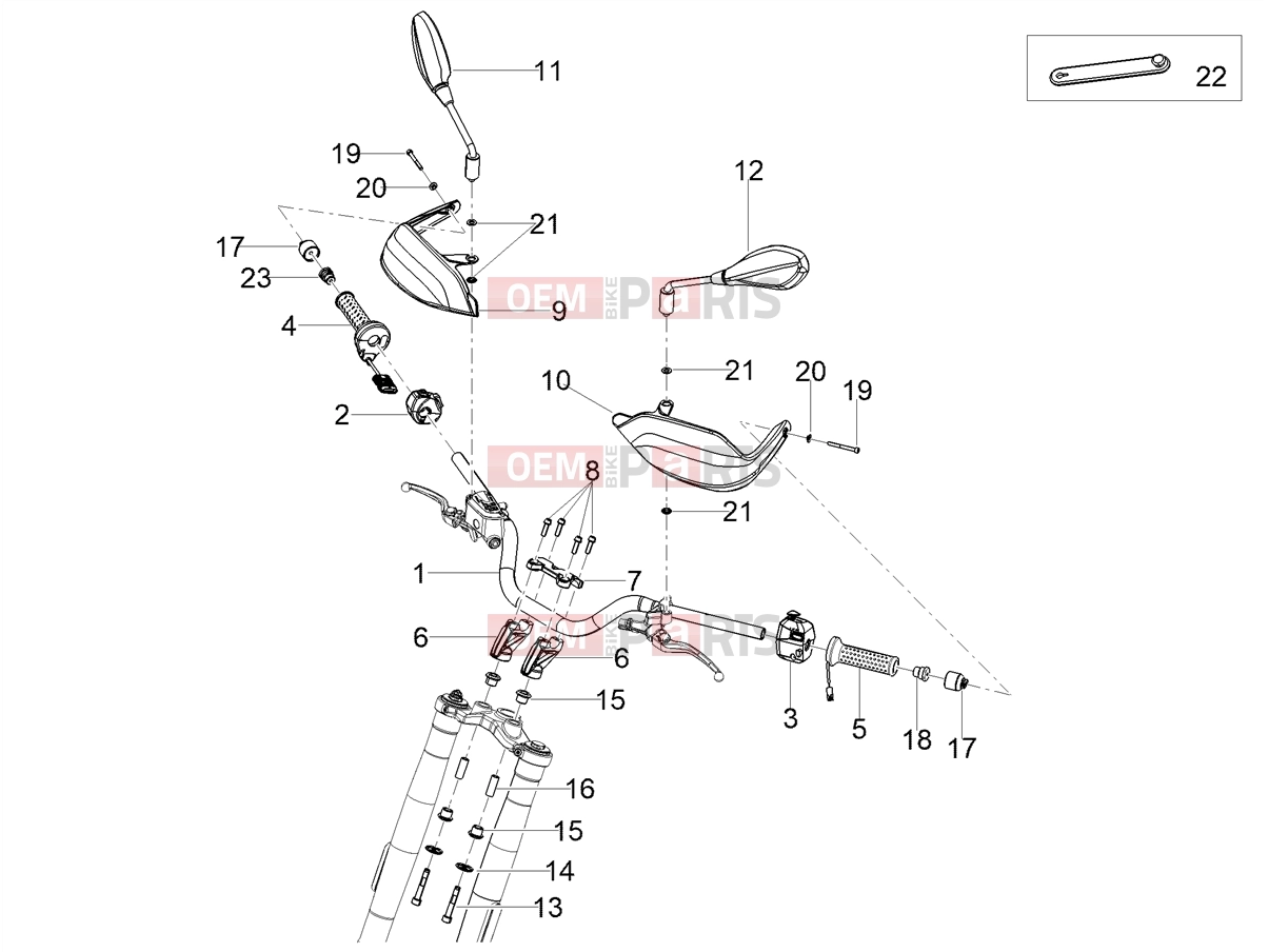 MOTOGUZZI V85 TT Travel E5+ (EU) Handlebar - Controls » Handlebar - Controls