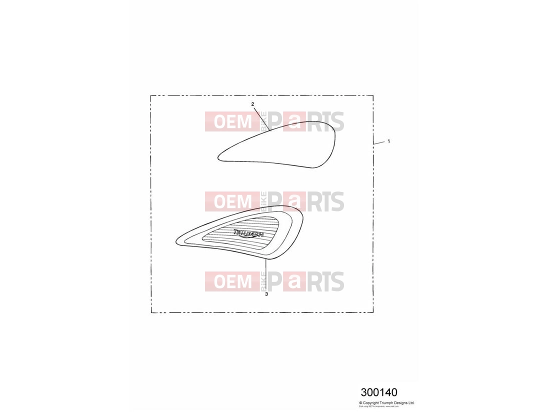 Triumph 2002 THUNDERBIRD Tank Knee Pad Kit