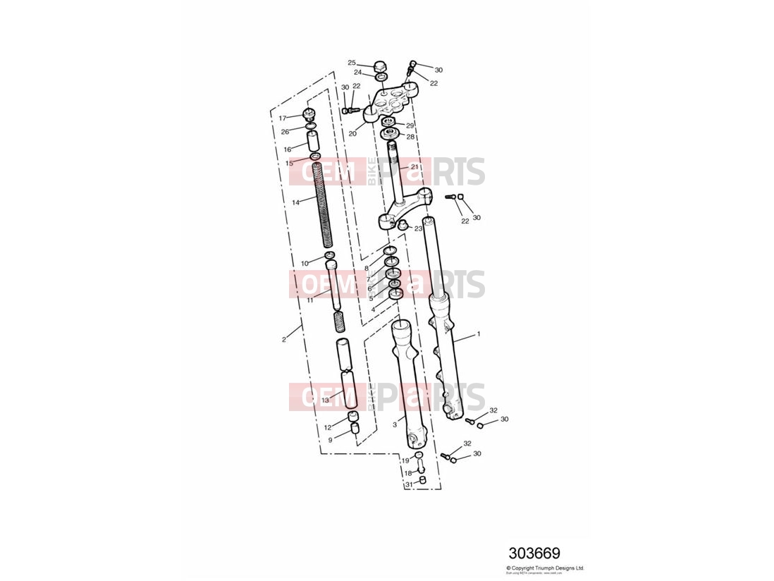 Triumph 2002 THUNDERBIRD Front Forks and Yokes  » 43509