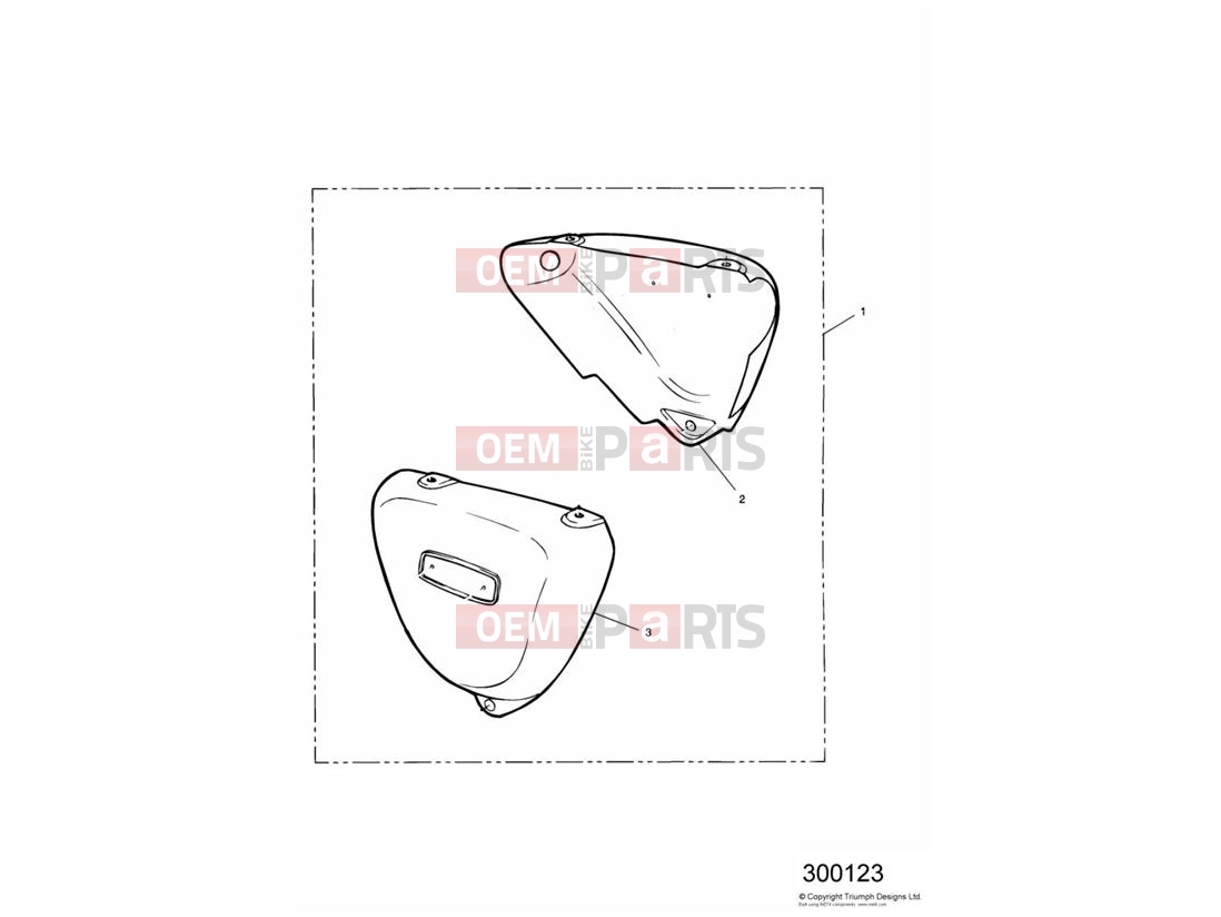 Triumph 2002 THUNDERBIRD Chrome Side Panel Kit (up to VIN 71698)