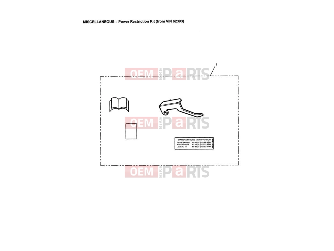 Triumph 2002 THUNDERBIRD Power Restriction Kit (from VIN 62393)