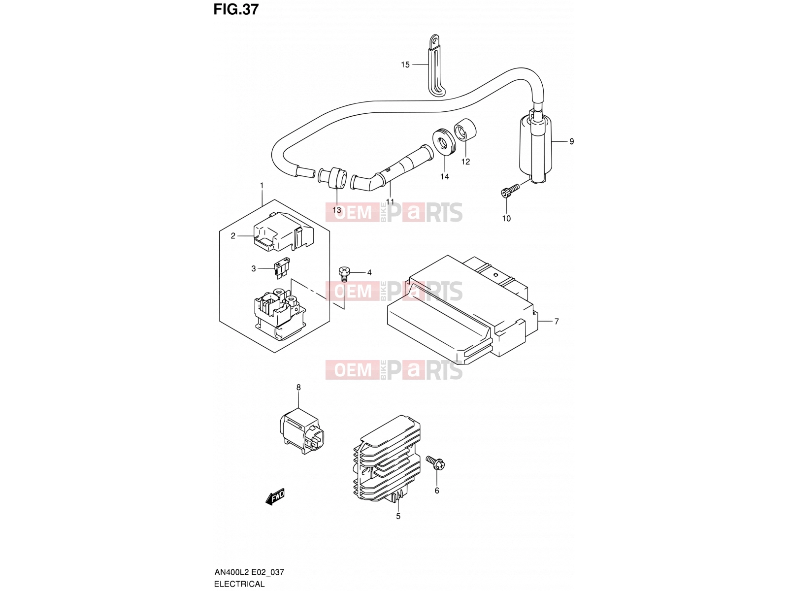 SUZUKI AN400A L2 (2012) Burgman 400 (E19, E24) 37 - ELECTRICAL