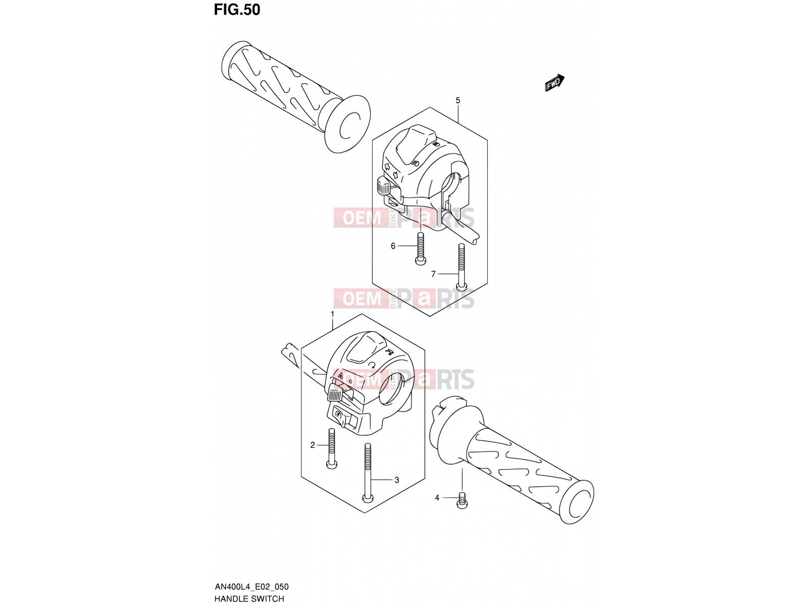 SUZUKI AN400A L4 (2014) Burgman 400 (E02) 50 - HANDLE SWITCH