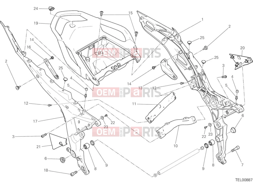 DUCATI 2015 Multistrada 1200 S Touring REAR FRAME COMP.