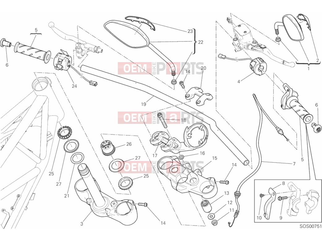 DUCATI 2016 Scrambler Classic HANDLEBAR AND CONTROLS