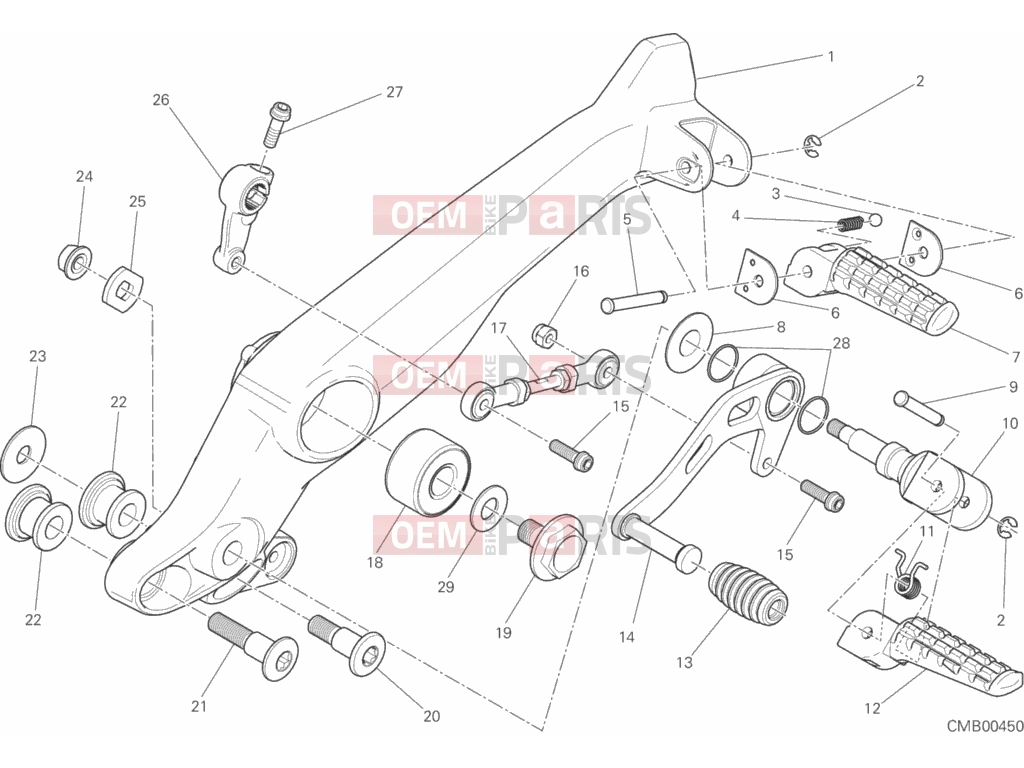 DUCATI 2016 Scrambler Classic FOOTRESTS, LEFT