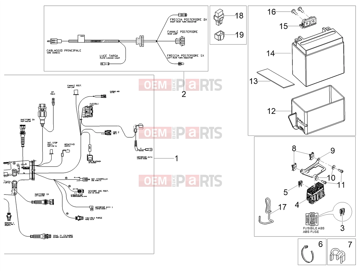 MOTOGUZZI V9 Bobber 850 SE E5 (EU) Electrical systems » Rear electrical system
