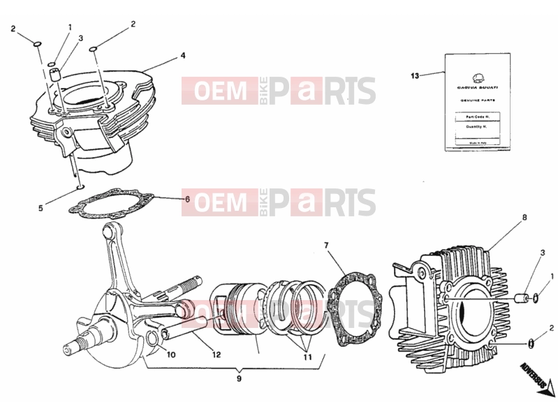 DUCATI 1996 Monster 600 CYLINDER - PISTON » ENGINE CASE