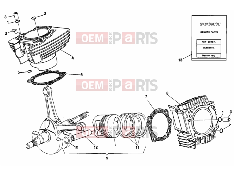 DUCATI 1996 Monster 750 CYLINDER - PISTON » ENGINE CASE