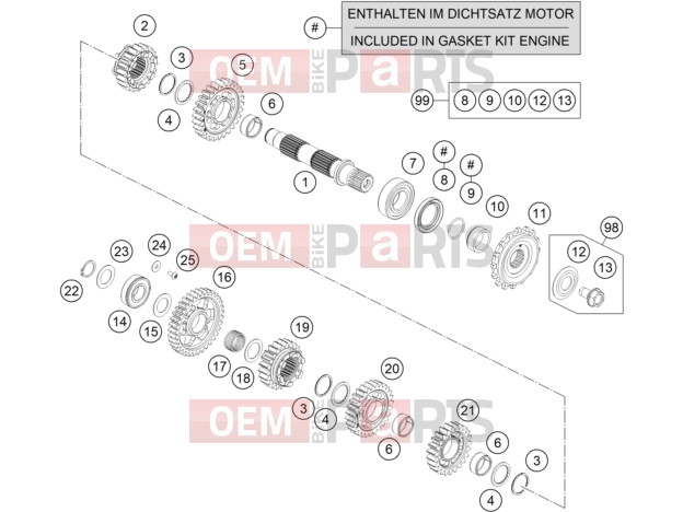 KTM  TRANSMISSION II - COUNTERSHAFT|Engine|33