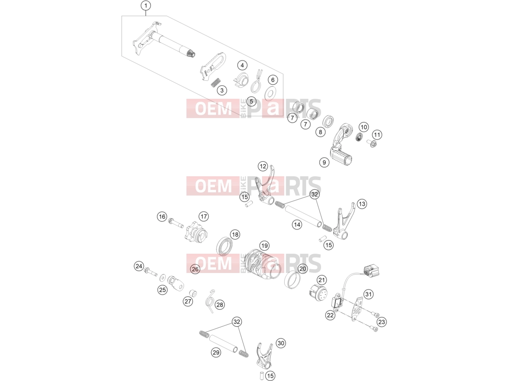 KTM  SHIFTING MECHANISM|Engine|34