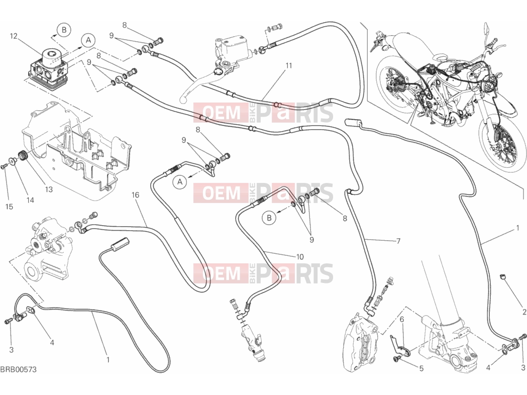 DUCATI 2017 Scrambler Desert Sled ANTILOCK BRAKING SYSTEM (ABS)