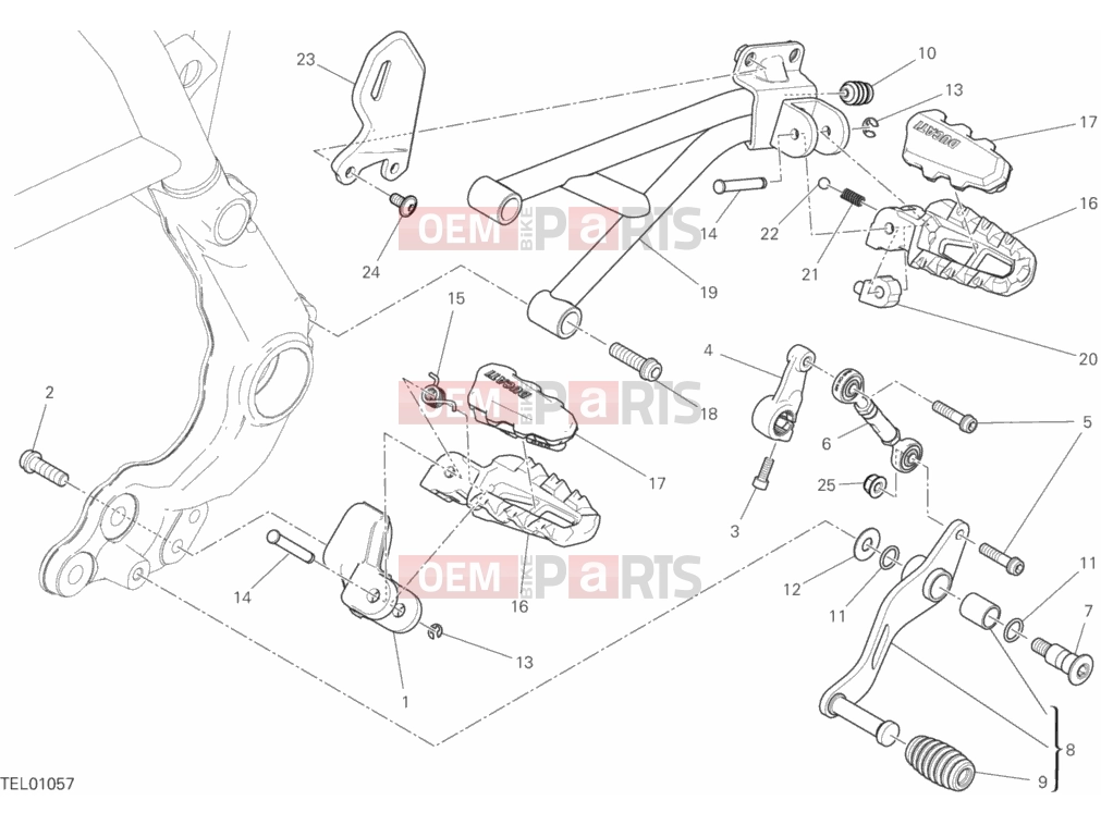 DUCATI 2017 Scrambler Desert Sled FOOTRESTS, LEFT