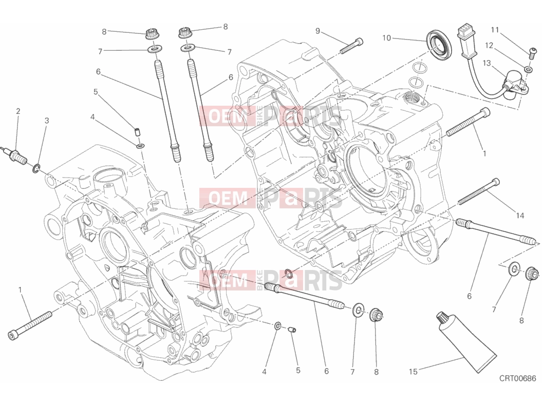 DUCATI 2017 Scrambler Desert Sled HALF-CRANKCASES PAIR