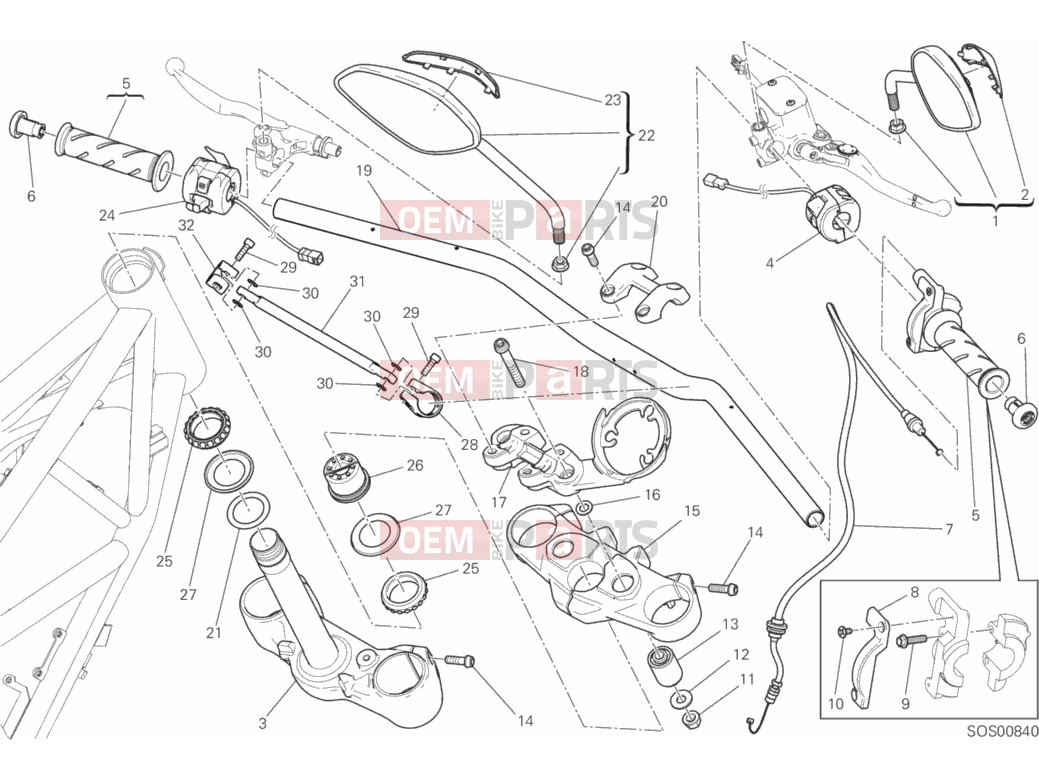 DUCATI 2017 Scrambler Desert Sled HANDLEBAR AND CONTROLS