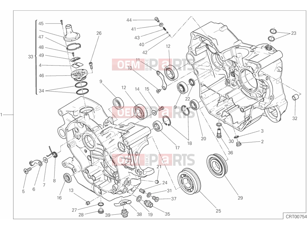 DUCATI 2017 Scrambler Desert Sled COMPLETE HALF-CRANKCASES PAIR
