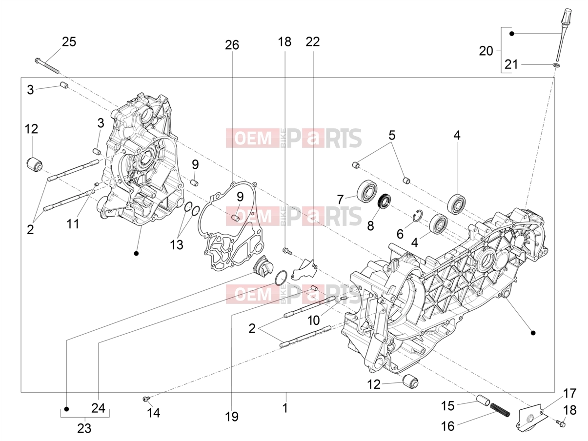PIAGGIO Beverly 300 HPE E5 (EU) Engine » CRANKCASE