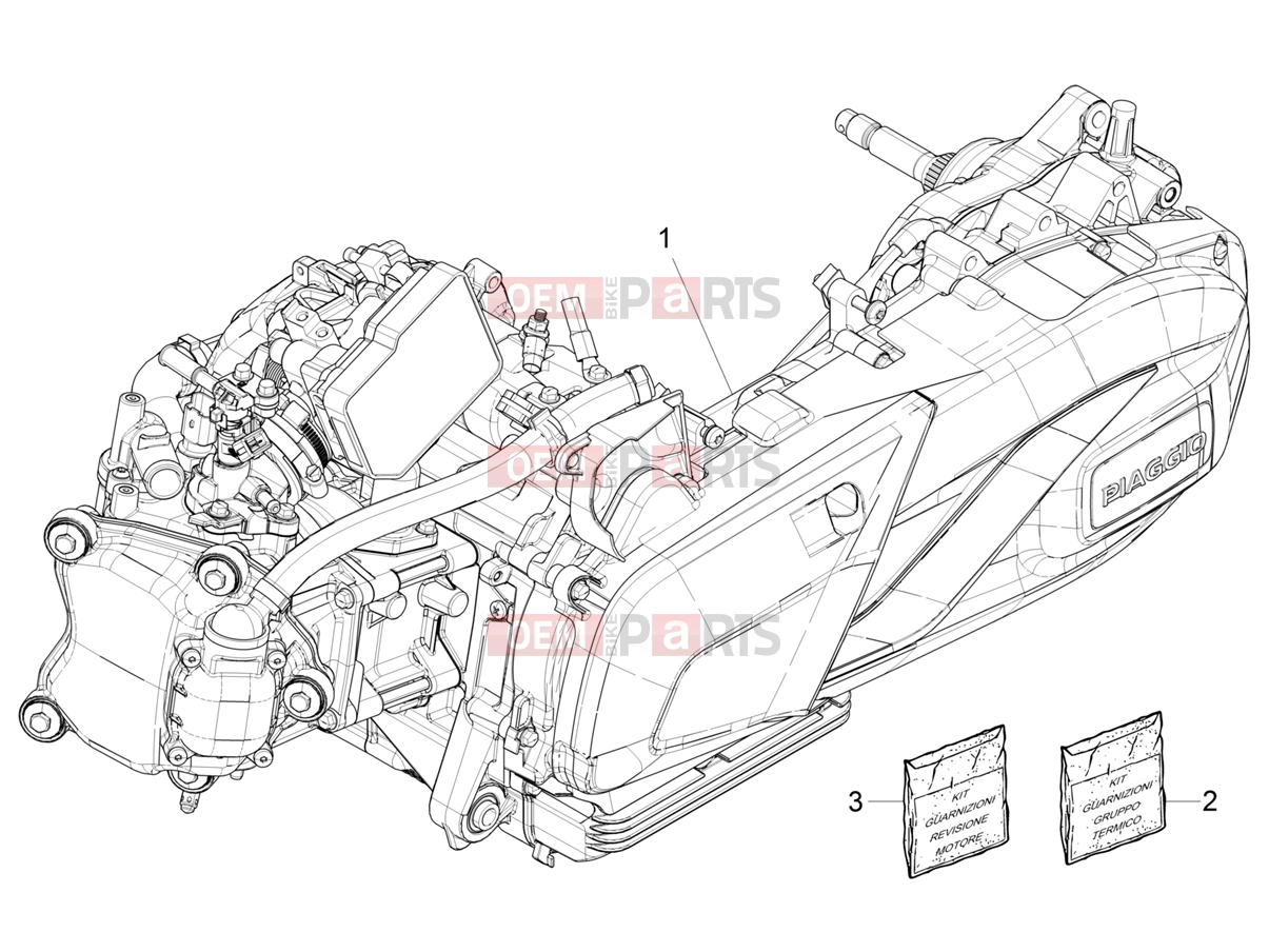 PIAGGIO Beverly 300 HPE E5 (EU) Engine » Engine assembly