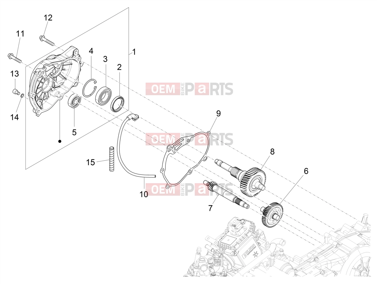 PIAGGIO Beverly 300 HPE E5 (EU) Engine » Reduction unit